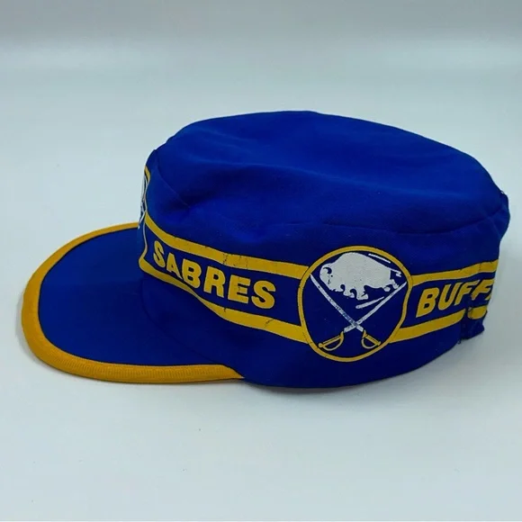 Vintage 1980s/90s NHL Buffalo Sabres Blue/Yellow Painters Hat